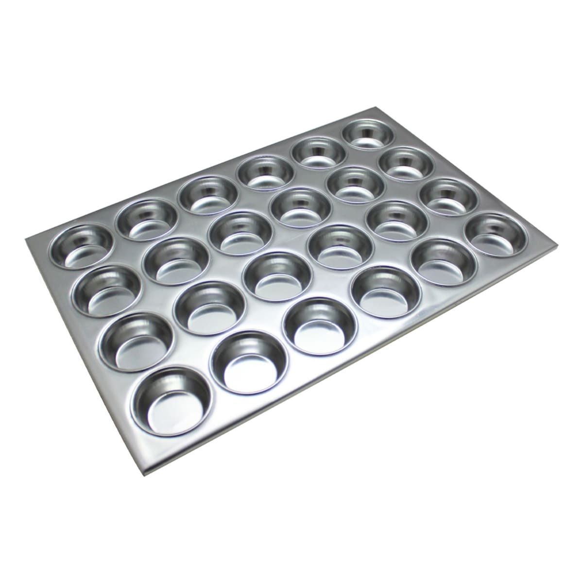 Thunder Group ALKMP024 24-cup aluminum muffin pan, full overhead angled view