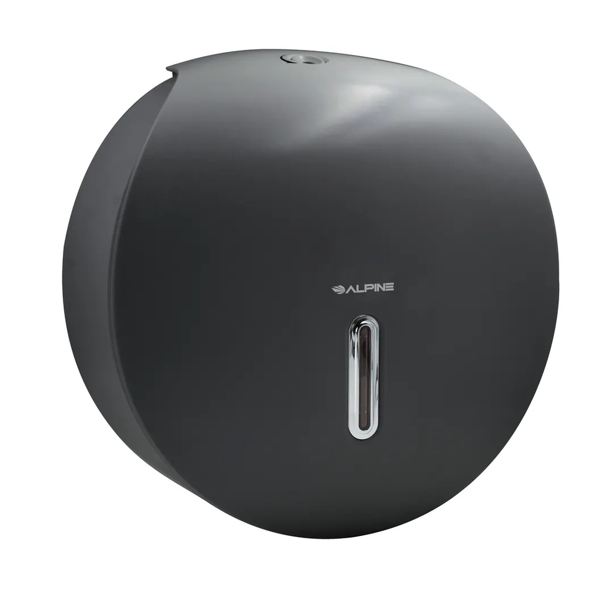 Alpine Industries ALP450-GRY gray round ABS plastic jumbo bath tissue dispenser with clear level window and lock