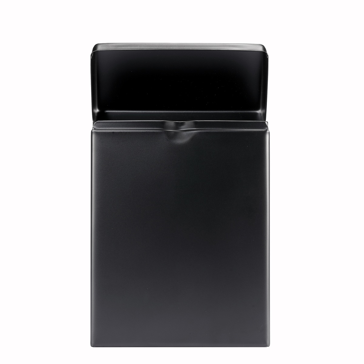 Sanitary napkin receptacle shown with lid open