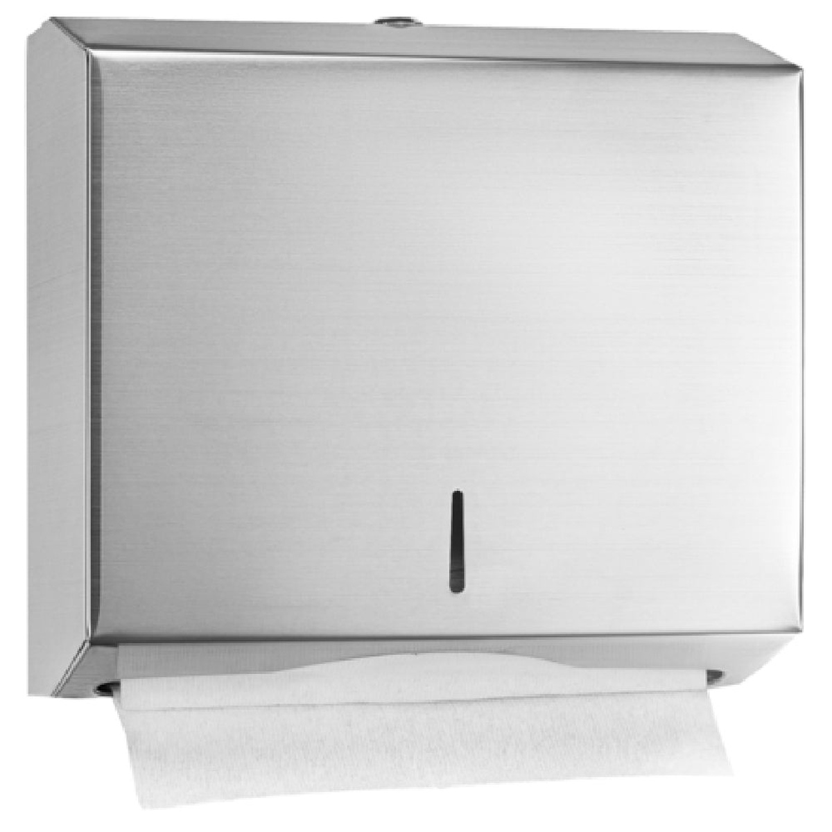 Alpine Industries ALP481 stainless steel wall-mounted paper towel dispenser with brushed finish and level indicator window