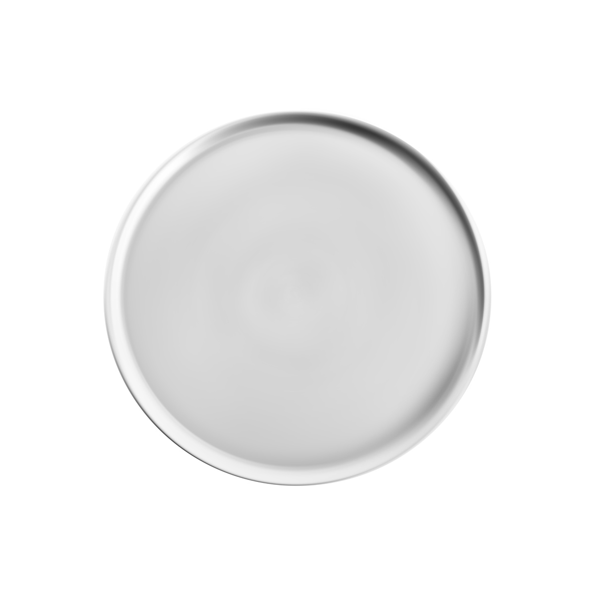 Thunder Group ALPTCS011 11-inch coupe style aluminum pizza tray, top-down view showing flat baking surface and rolled edge