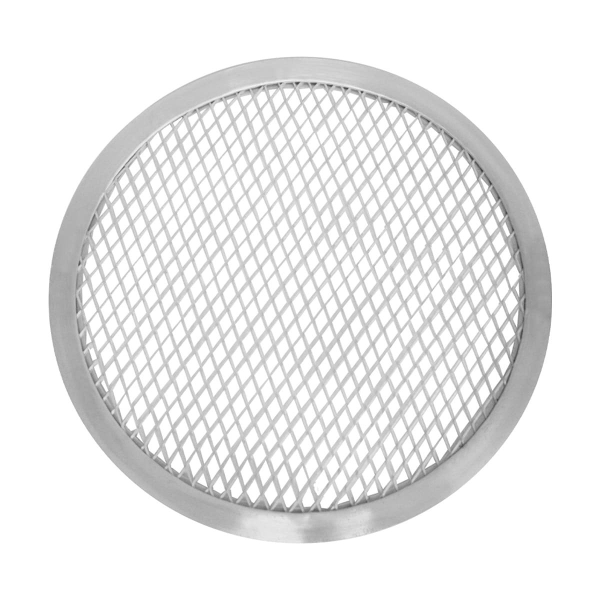 Thunder Group ALPZ17 17-inch round aluminum pizza screen with diamond-pattern mesh and seamless rim, top-down view on white background
