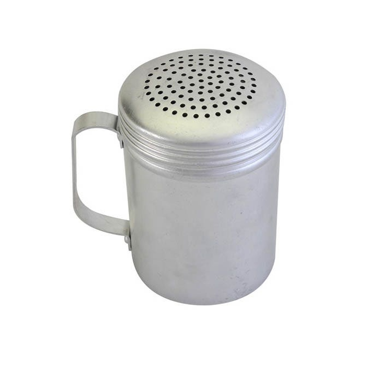 Thunder Group ALRDH001 10 oz aluminum dredge with integrated handle and perforated metal lid