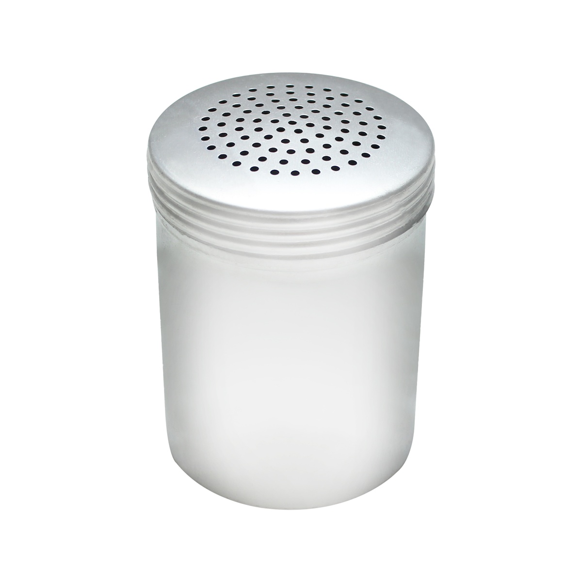Thunder Group ALRDH002 10 oz aluminum dredge assembled with perforated screw-top lid