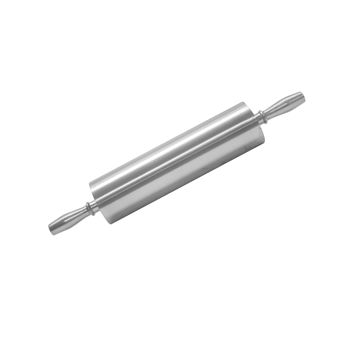 Thunder Group ALRNP013 full-length aluminum rolling pin with tapered handles on white background