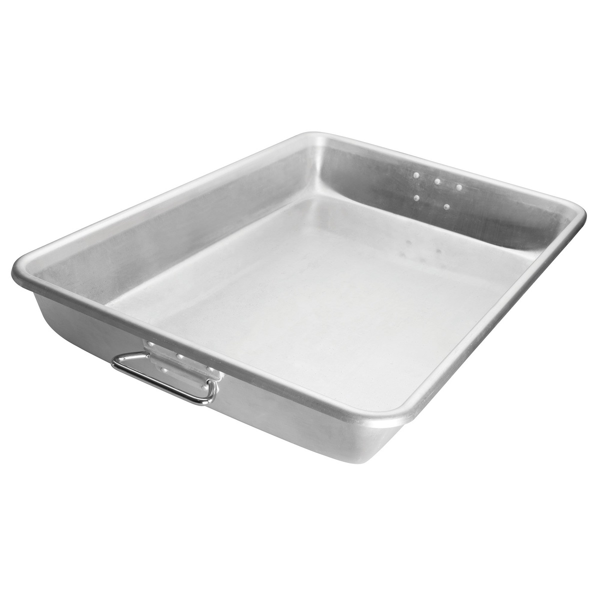Winco ALRP-1826H heavy-duty aluminum baking and roasting pan with sturdy side handles on white background