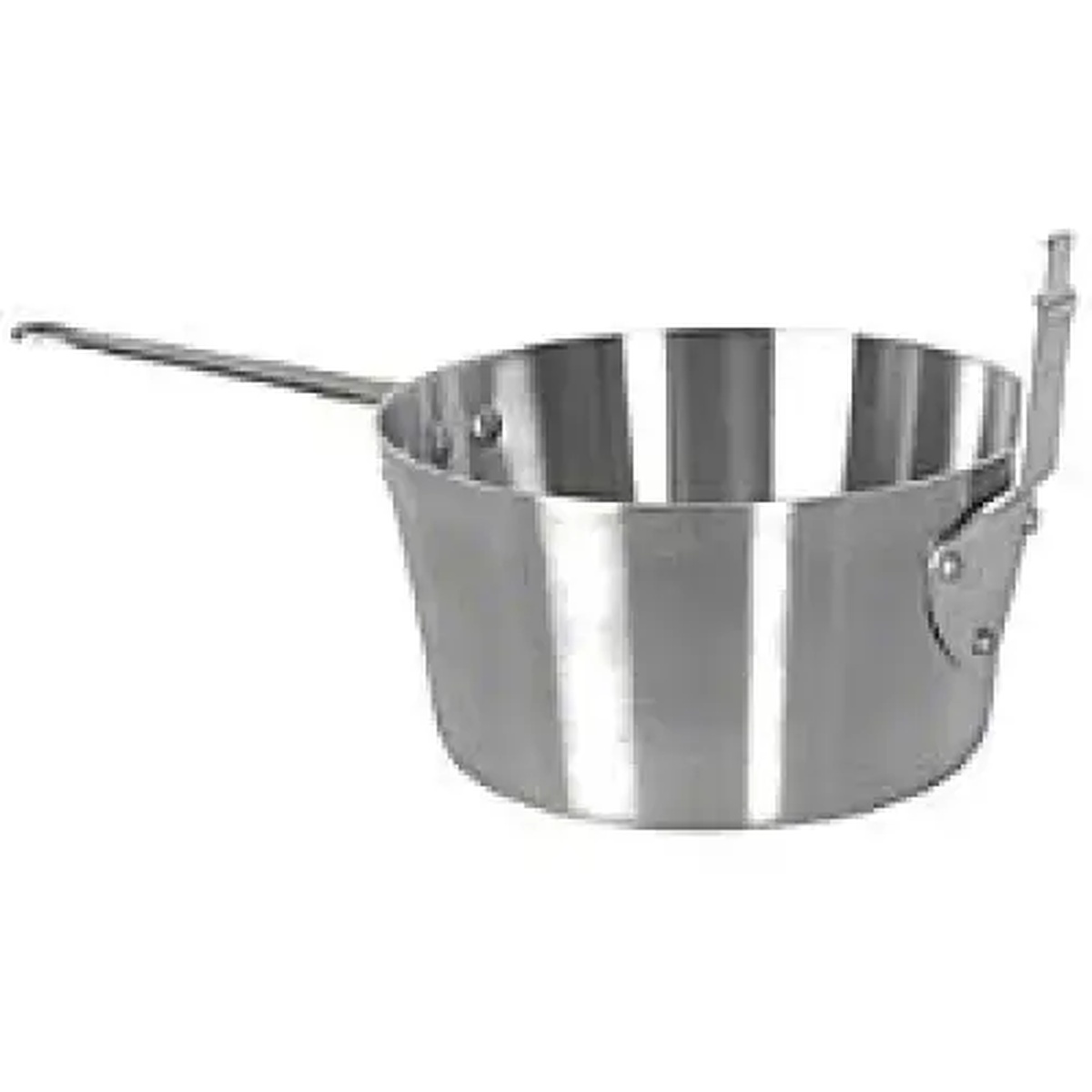 Thunder Group ALSF003 10-quart aluminum fryer sauce pan with long handle and stem catcher on white background