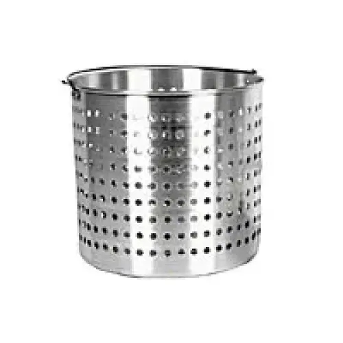 Thunder Group ALSKBK005 polished aluminum steamer basket with perforated sides and pail handle