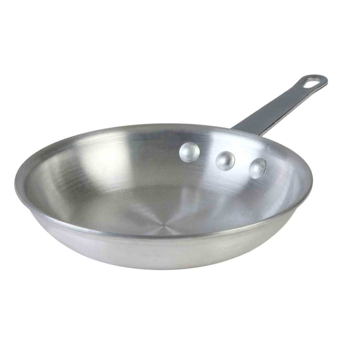 Thunder Group ALSKFP002C 8-inch aluminum fry pan with solid riveted metal handle and hanging hole, satin finish
