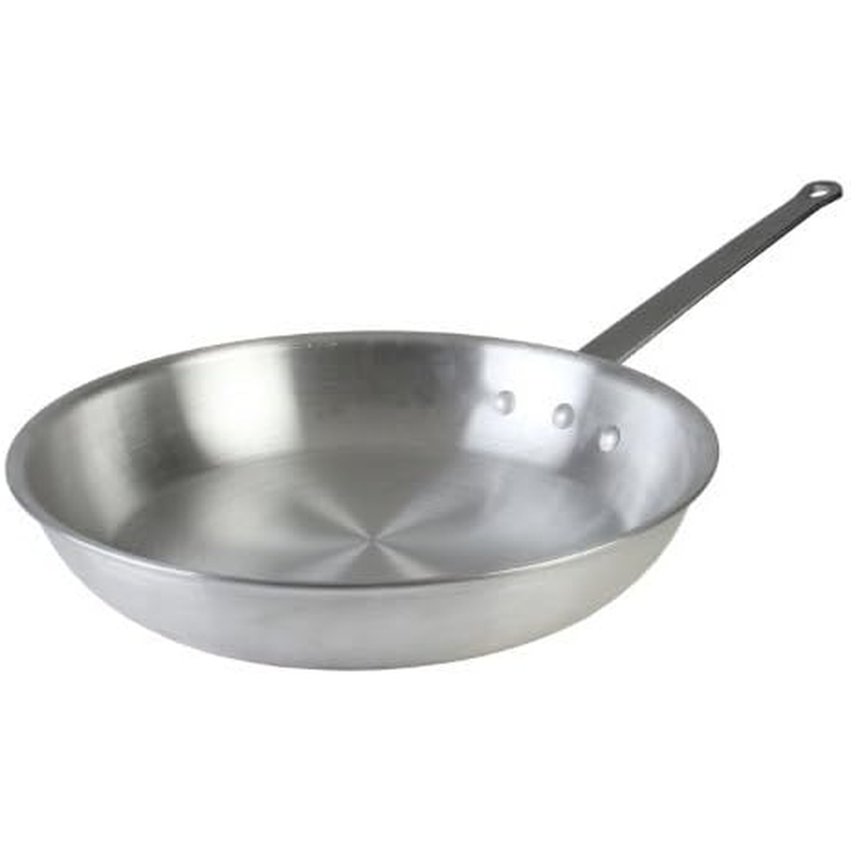Thunder Group ALSKFP005C 14-inch aluminum fry pan with riveted solid metal handle and satin finish