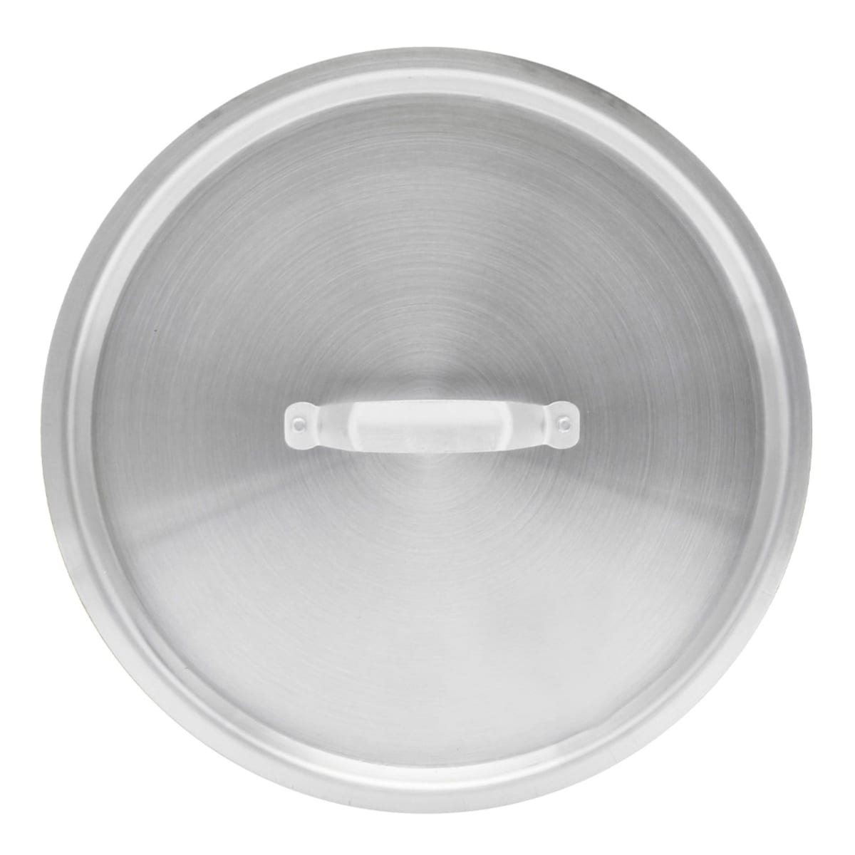 Thunder Group ALSKSP106 round aluminum stock pot lid with center handle, viewed from above