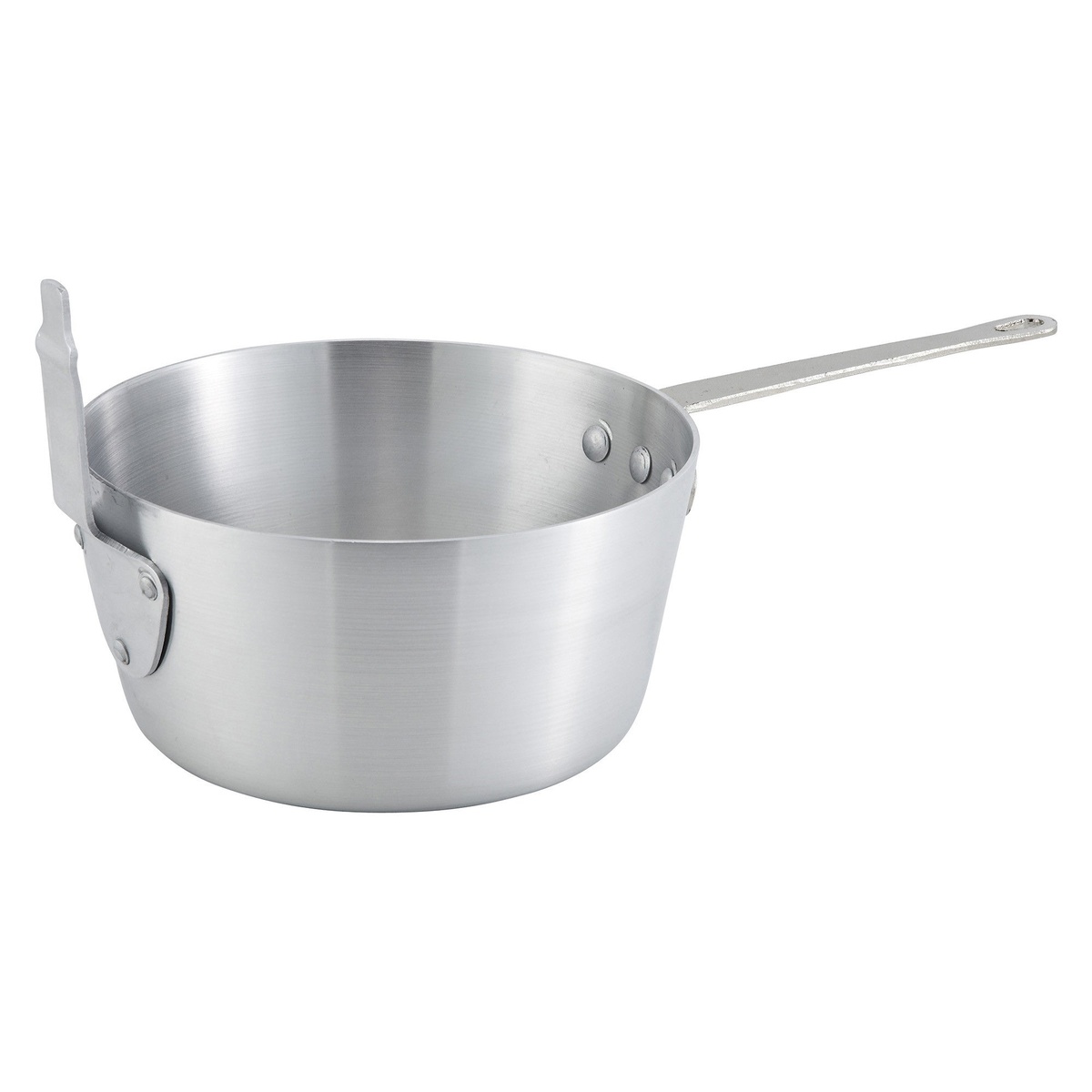Winco ALSP-5 Aluminum Fryer and Pasta Pan with riveted handle and front hook