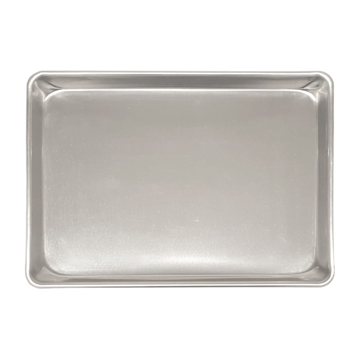 Thunder Group ALSP1622 two-third size aluminum sheet pan, top-down view showing smooth silver surface