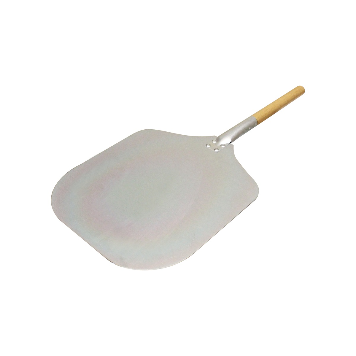 Thunder Group ALWDPP2512 aluminum pizza peel with hardwood handle on white background