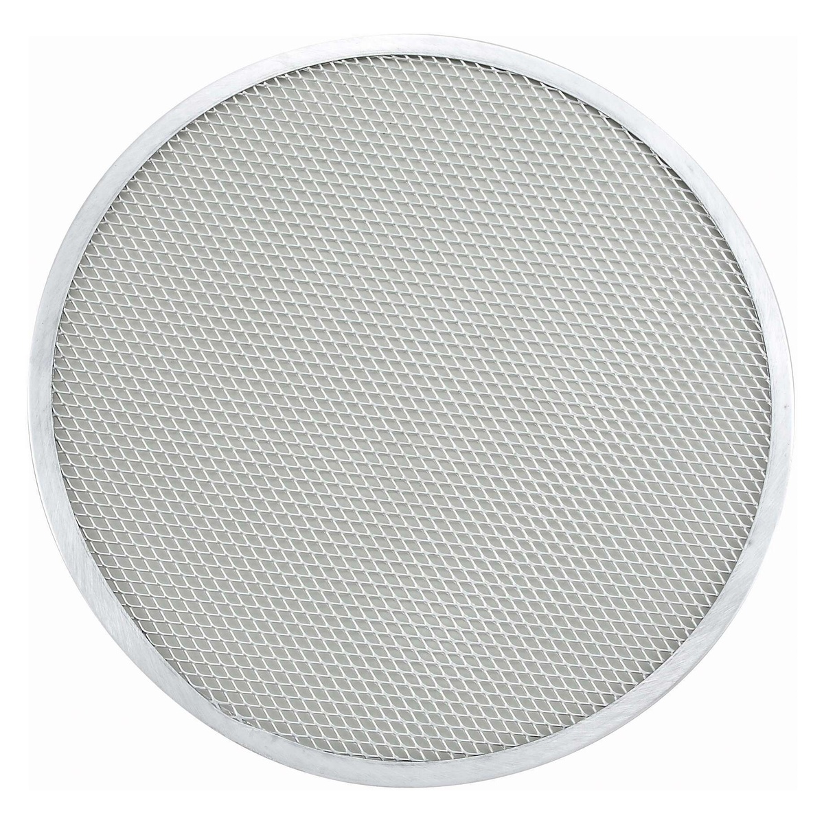 Winco APZS-15 15-inch round seamless aluminum pizza screen with open mesh surface