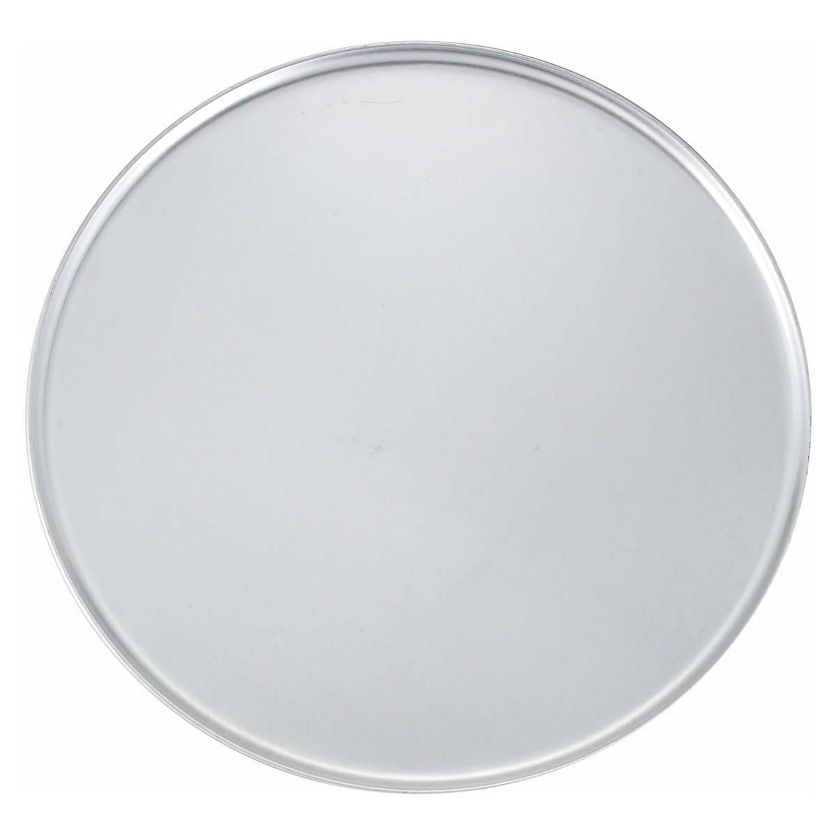 Winco APZS-18 18-inch round aluminum pizza screen, top-down view