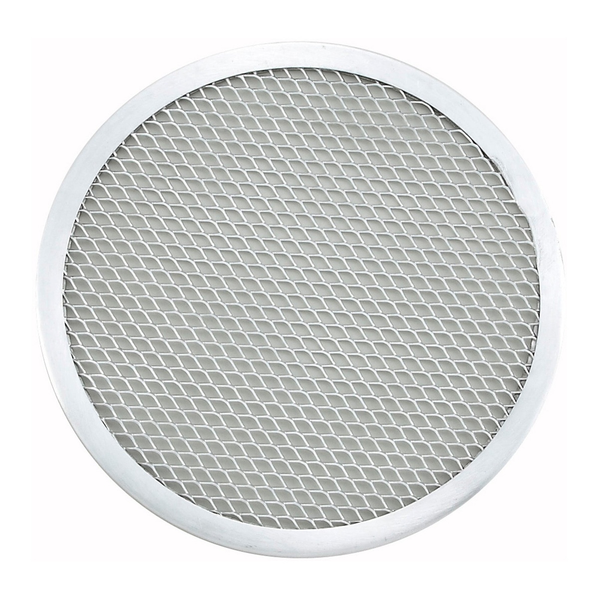 Winco APZS-7 7-inch round seamless aluminum pizza screen with open mesh bottom