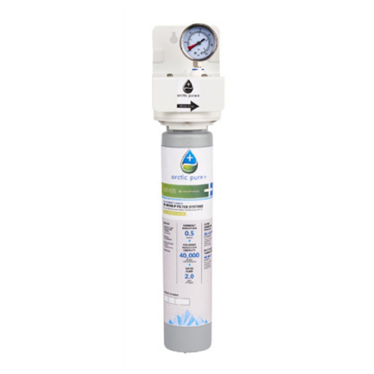 Manitowoc AR-40000-P Arctic Pure Plus Primary Water Filter Assembly with pressure gauge and filter cartridge