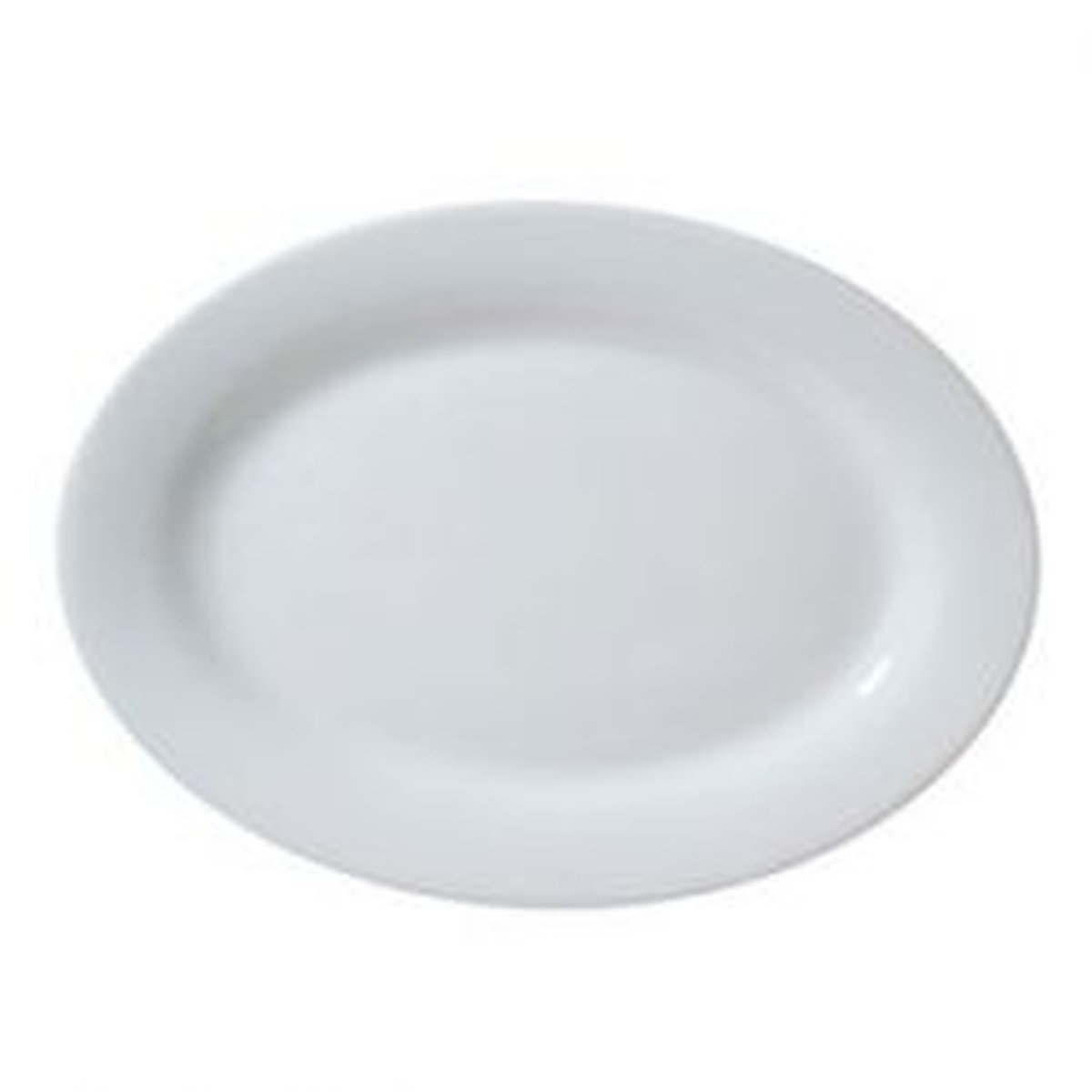 Vertex China ARG-28 Argyle bright white oval porcelain platter, 15.5 inches, with rolled edge