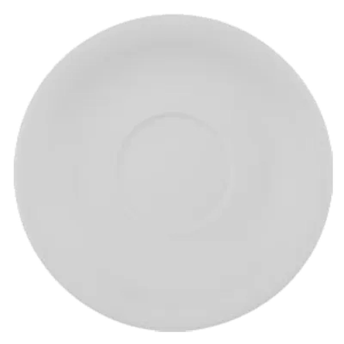 Vertex China ARG-36 bright white porcelain A.D. saucer with rolled edge, top view