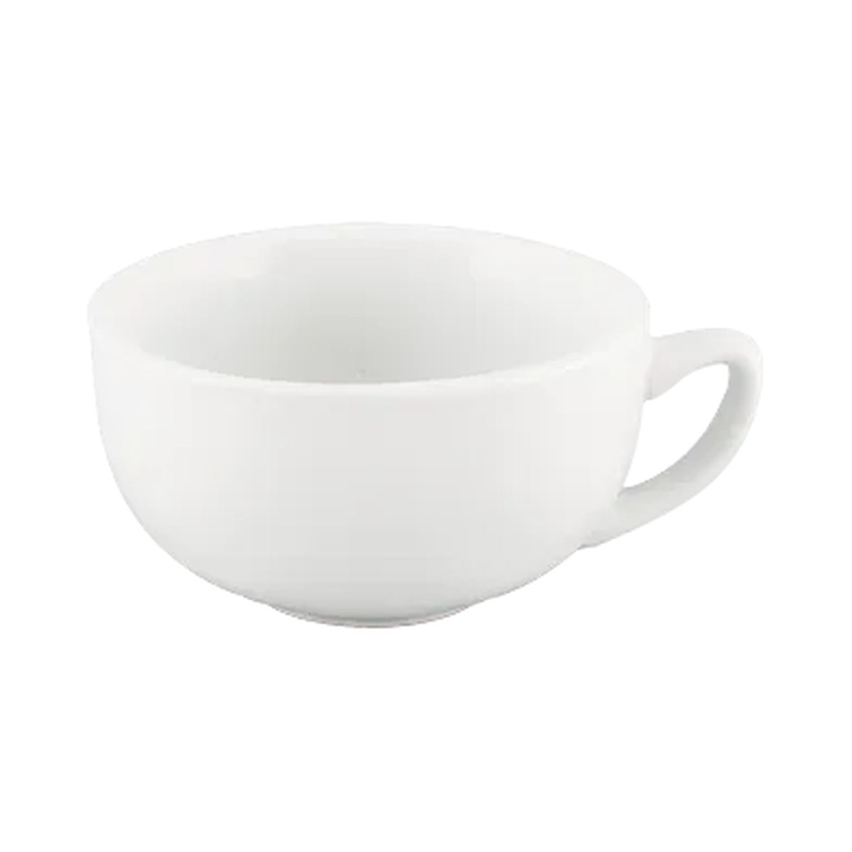 Vertex China ARG-59 cappuccino cup bright white porcelain full product shot on white background