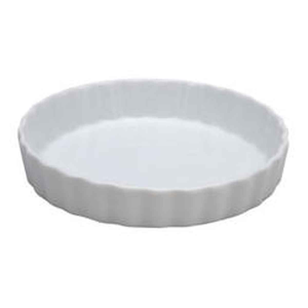 Vertex China ARG-Q5 Market Buffet 5-inch bright white fluted porcelain quiche dish, top view showing fluted rim and smooth interior