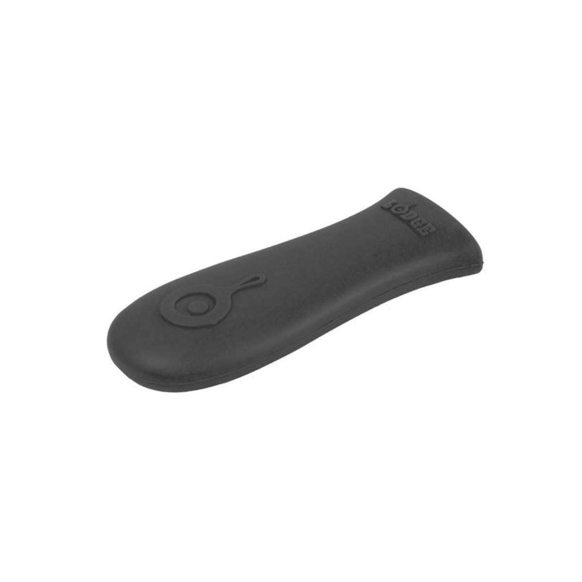 Lodge silicone hot handle holder in black on white background