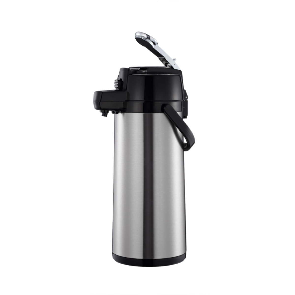 Thunder Group ASLS325 airpot with lever top raised open, showing dispensing mechanism