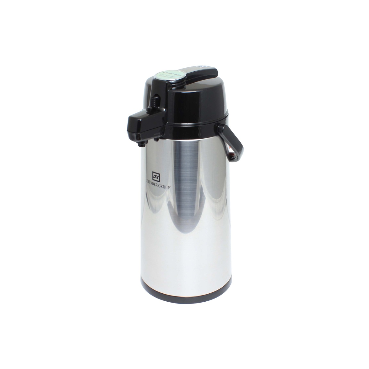 Thunder Group ASLS330 stainless steel airpot with mirror finish and lever top, front view