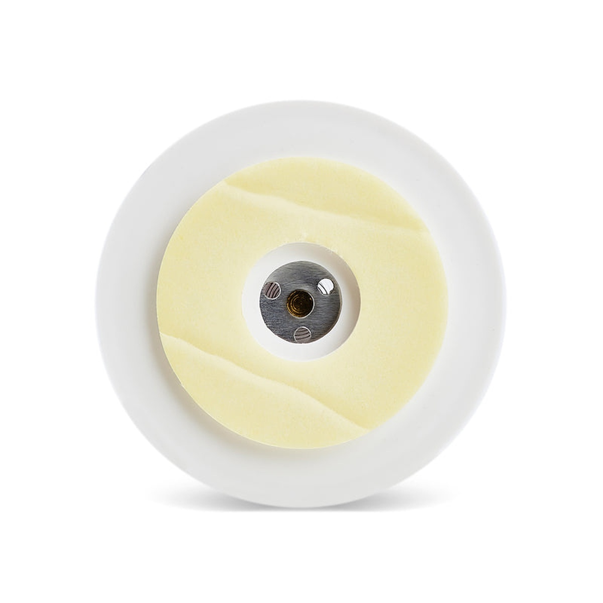 Back of CDN AT120 air thermometer showing adhesive mounting pad for stick-on installation