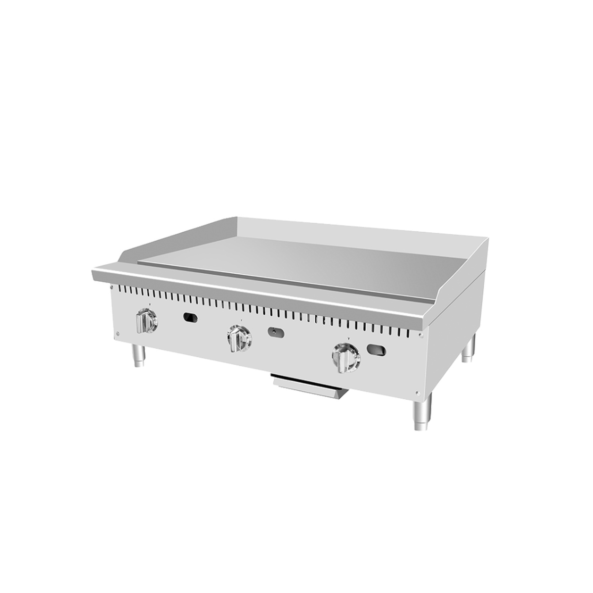 Angled front view of Atosa CookRite ATTG-36 countertop griddle