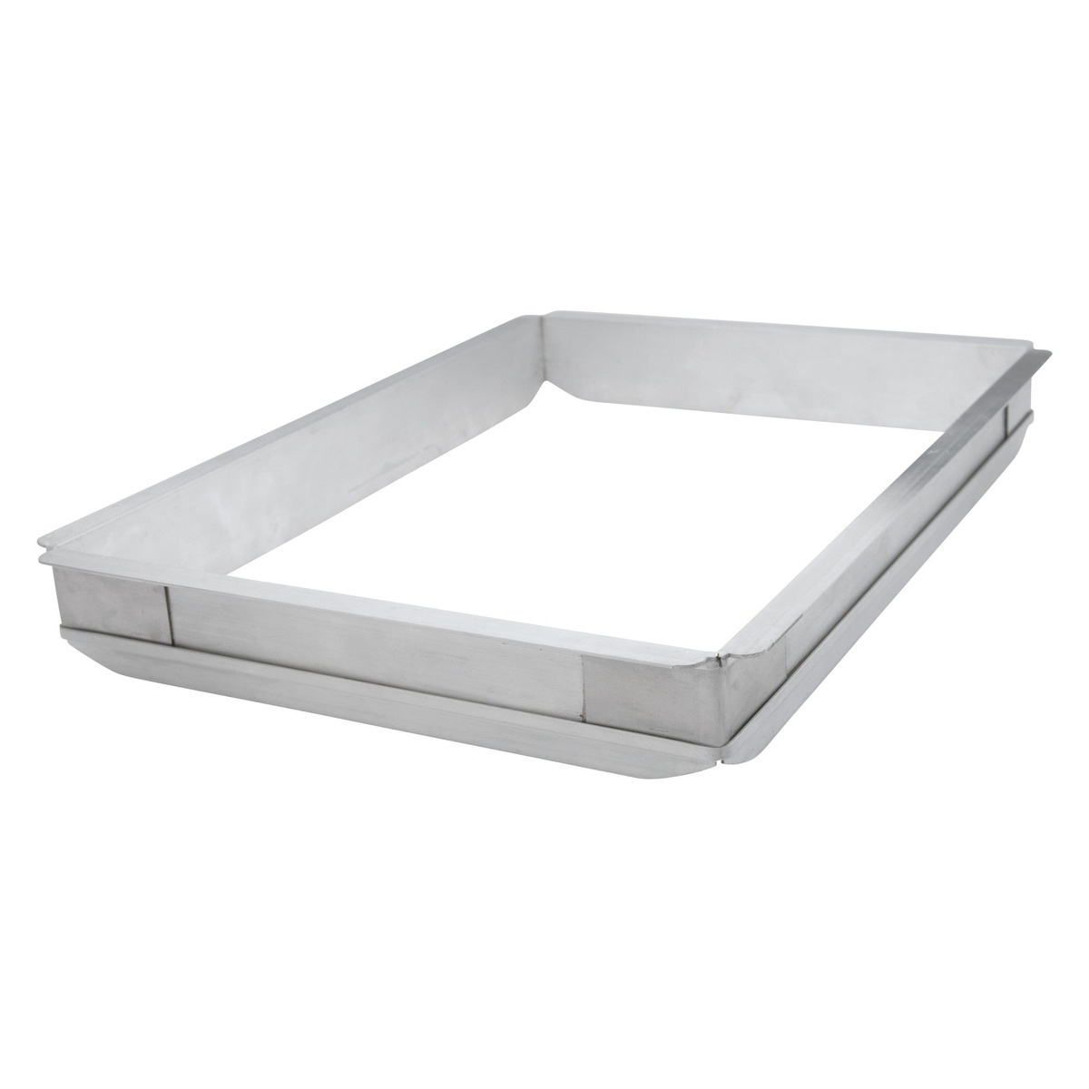 Winco AXPE-4 aluminum quarter-size sheet pan extender with 2-inch high walls and flat top edges