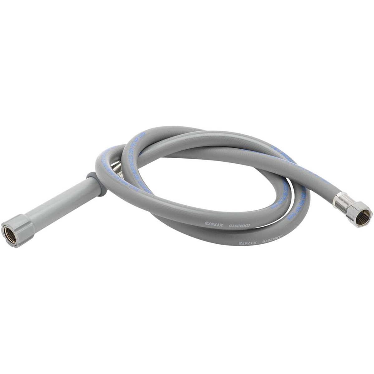 T&S Brass 68 inch reinforced PVC hose with gray handle and brass fittings