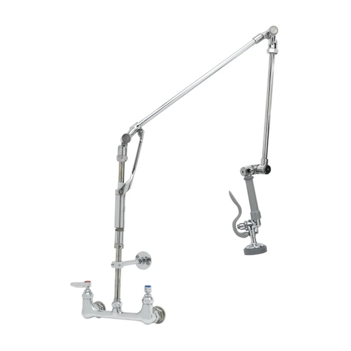 T&S Brass B-0134-B wall mount pre-rinse unit with overhead arm and spray valve