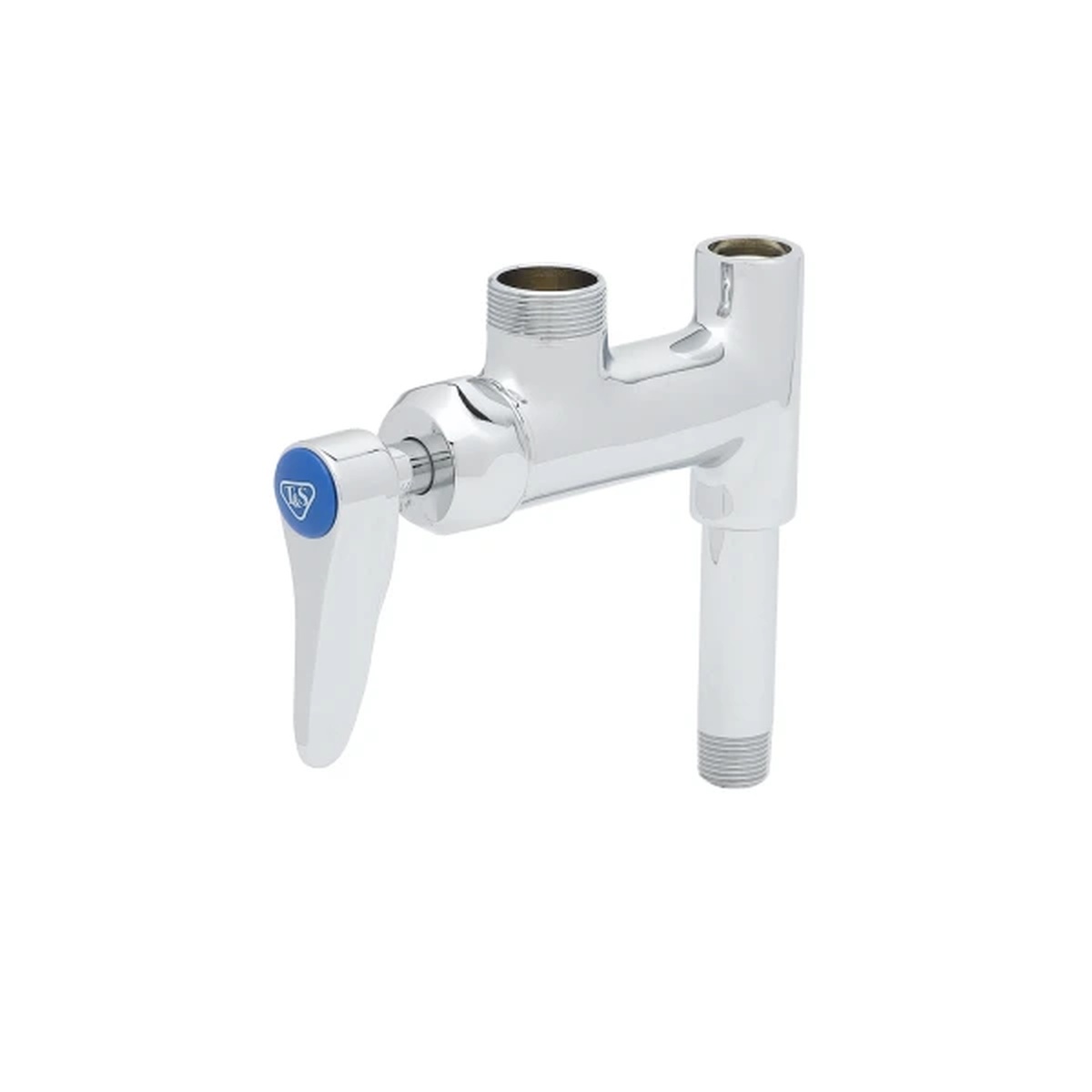 T&S Brass B-0155-CR-LN Add-On Faucet with polished chrome finish and lever handle