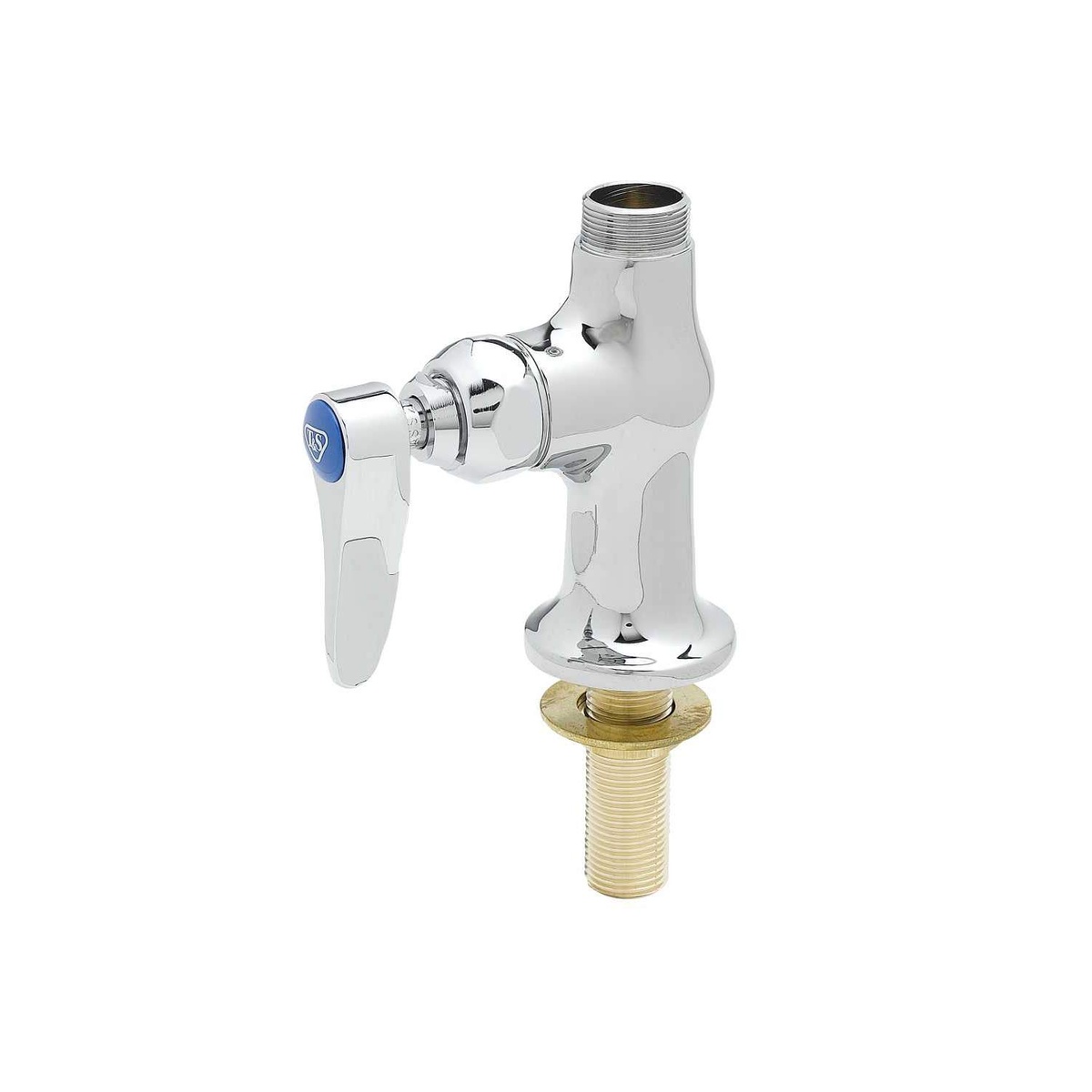 T&S Brass B-0205-LN single pantry swivel base faucet with lever handle and chrome finish, deck mount, less nozzle
