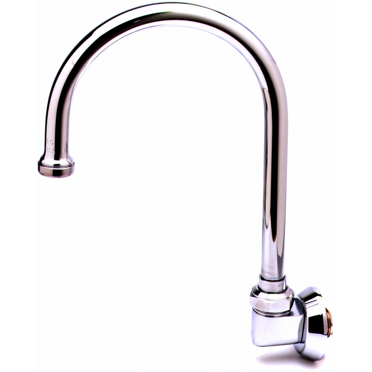 T&S Brass B-0525 polished chrome swivel gooseneck spout with wall-mount base