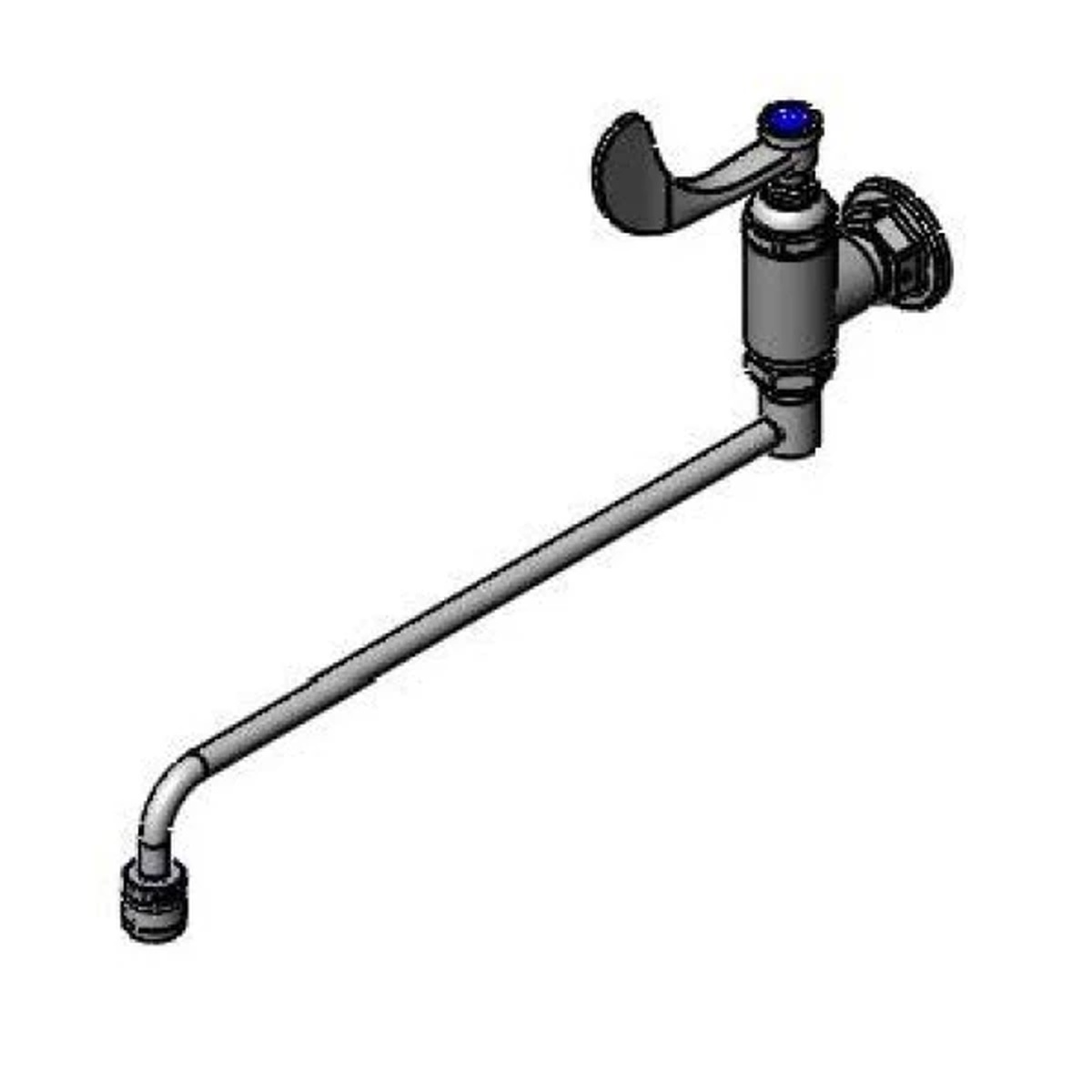 T&S Brass B-0579 wall mount range faucet with 13-inch swing nozzle and 4-inch wrist-action handle