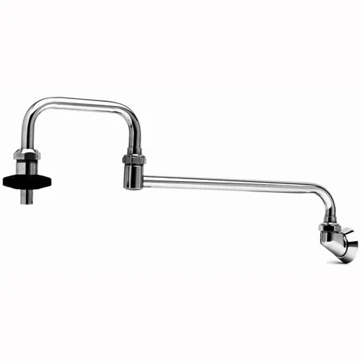 T&S Brass B-0580 chrome-plated wall mount pot filler faucet with 18-inch double-jointed swing nozzle