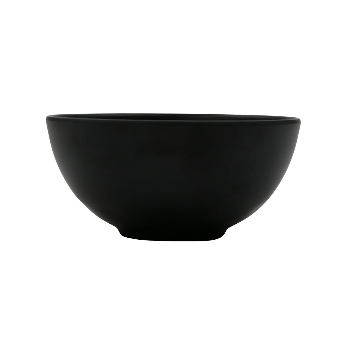 G.E.T. B-101-BK Nara 7 oz. black melamine soup bowl side profile showing footed base and curved walls