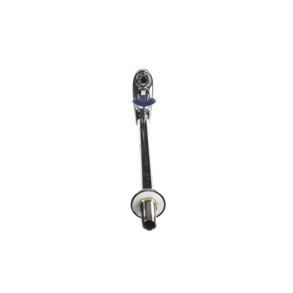 T&S Brass B-1210-12 glass filler top-down view showing inlet shank, mounting hardware, and outlet nozzle detail