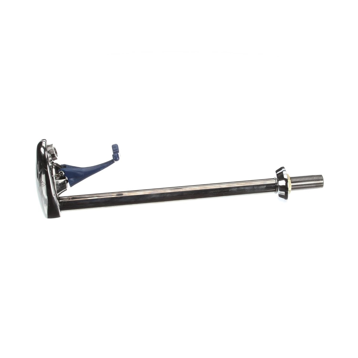 T&S Brass B-1210-12 glass filler angled rear view showing chrome pedestal shank and adjustable deck flange