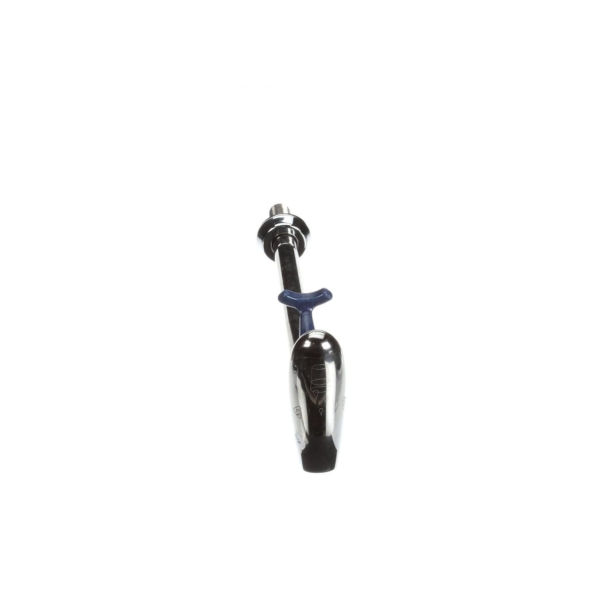 T&S Brass B-1210-12 glass filler angled front view showing filler head, push-back arm, and outlet nozzle