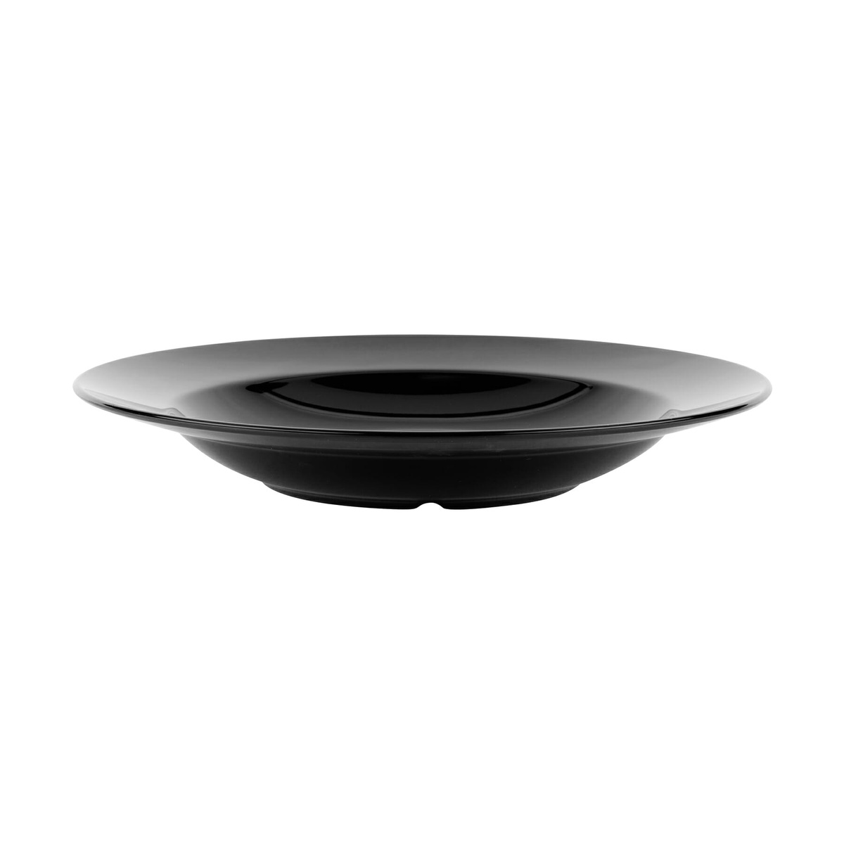 GET B-2412-BK black melamine bowl side profile view showing 2-inch depth and curved walls