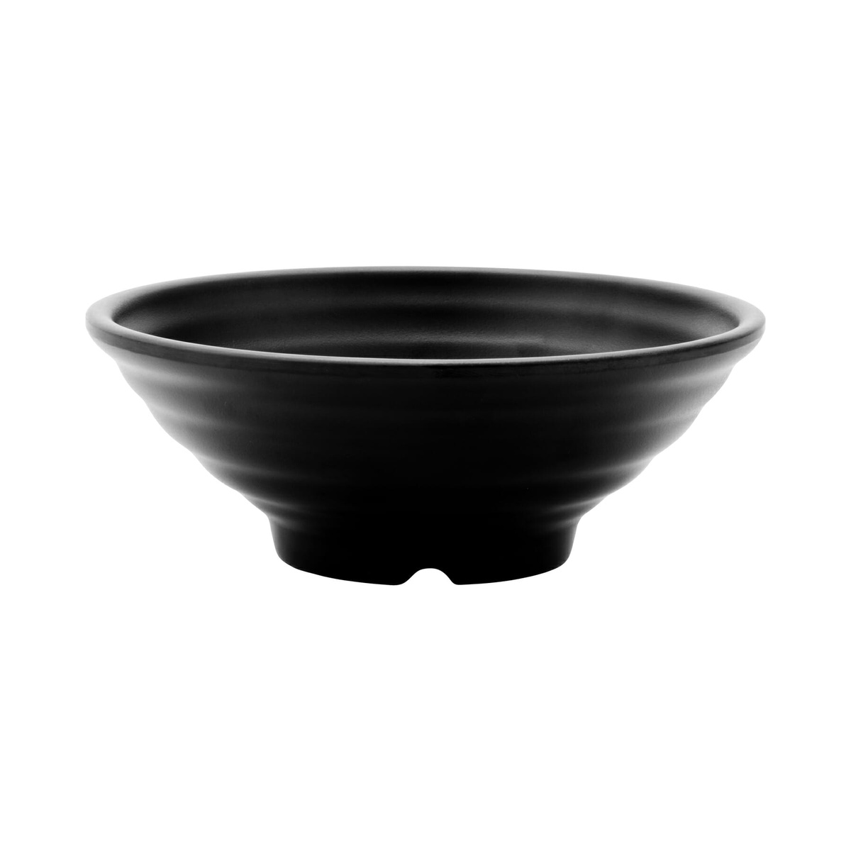 GET Enterprises B-247-BK Nara bowl, side profile view showing deep 2-inch tapered form and footed base