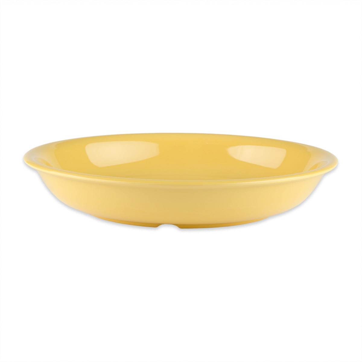 GET B-875-TY tropical yellow melamine bowl side profile showing classic rim and shallow bowl depth