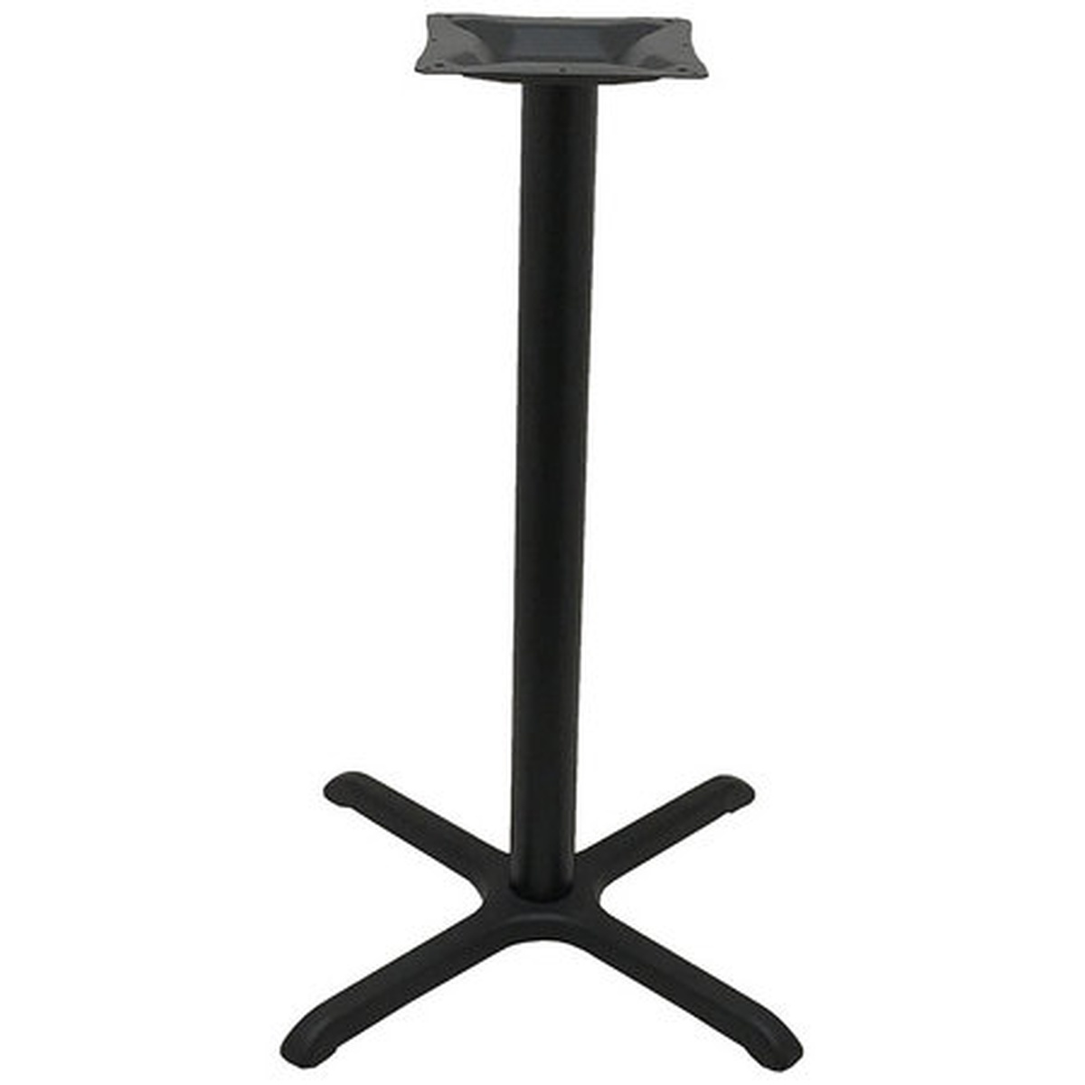 Oak Street Manufacturing B30-BAR black cross-style bar height steel table base, 30x30 inch spread