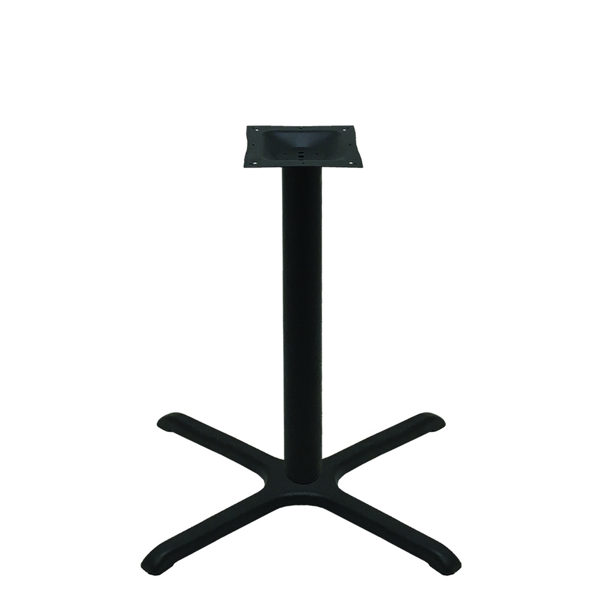 Oak Street B30-STD black cross table base with 3-inch steel column and four-leg spread