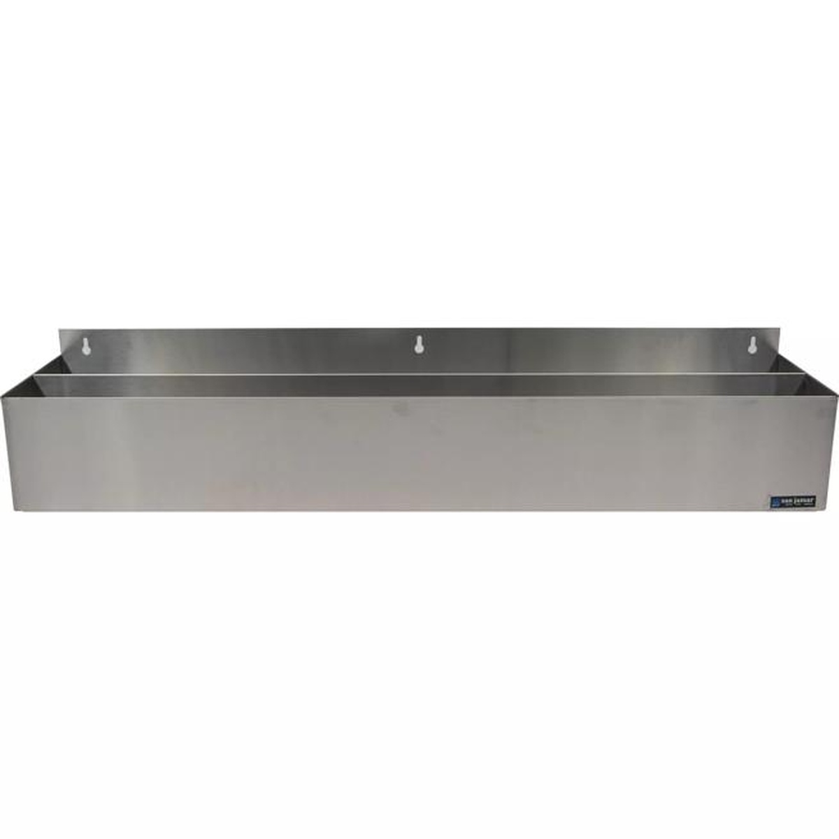 San Jamar B5542 speed rail straight-on front view showing full width and keyhole slots along top flange