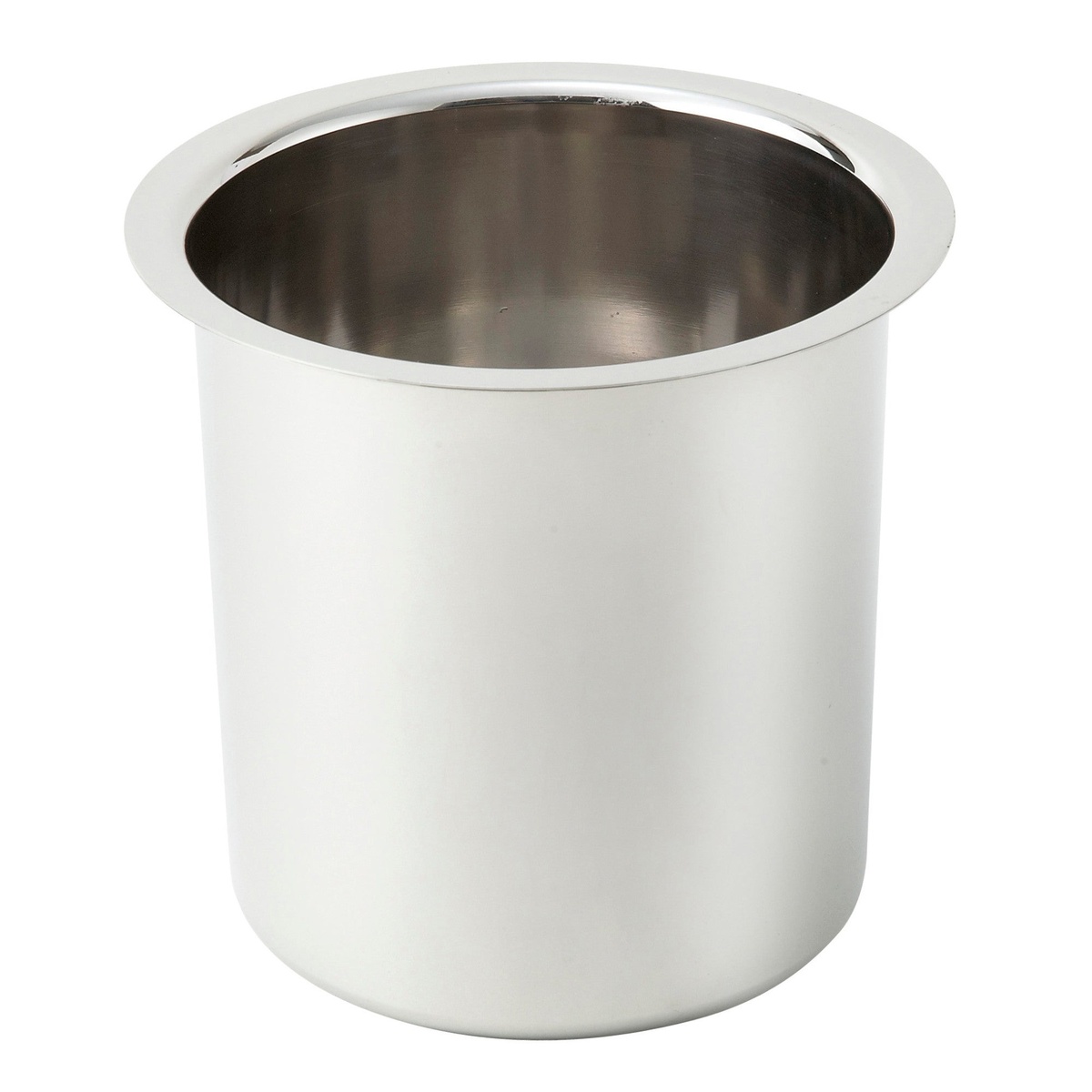 Winco BAM-1.5 round stainless steel bain marie pot with mirror finish and bent rim, 1-1/2 quart